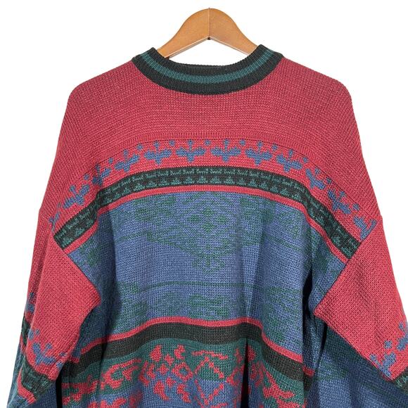 Vintage 90s Anchor Blue Dad Sweater Long Sleeve Crewneck - XL - Picture 1 of 5